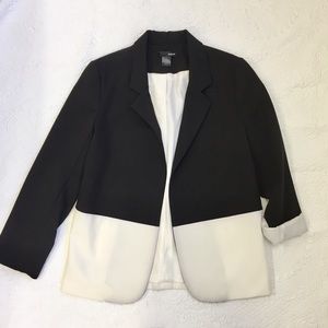 Aqua White and Black Blazer